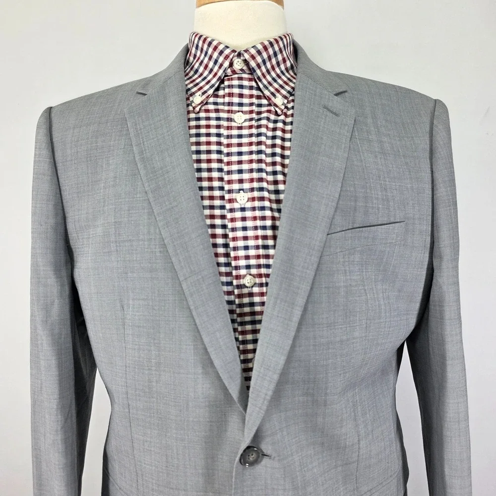 Express Men's Sport Coat Blazer Gray Stretch+ Machine Washable Extra Slim‎ 46R